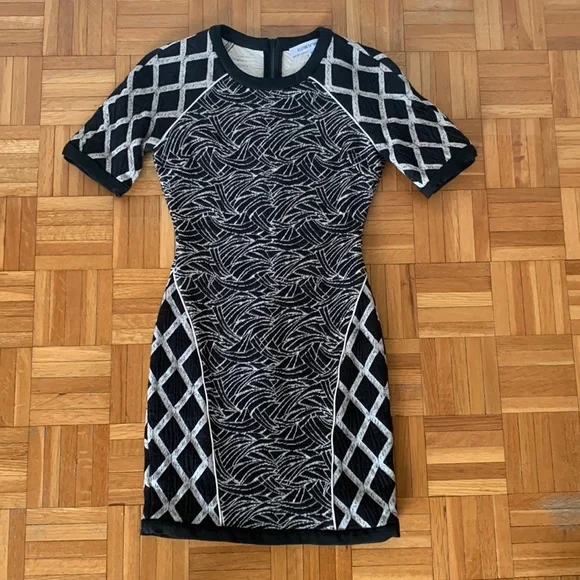 Elizabeth And James Dresses | Elizabeth And James Black-And-White Dress With Zipper In The Back. | Color: Black | Size: Xs | B_Wach's Closet Elizabeth And James Dresses | Elizabeth And James Black-And-White Dress With Zipper In The Back. | Color: Black | Size: Xs | B_Wach's Closet